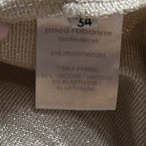 Paco Rabanne Dress Gold Drape Pression Dress in Lurex - Picture 9 of 14